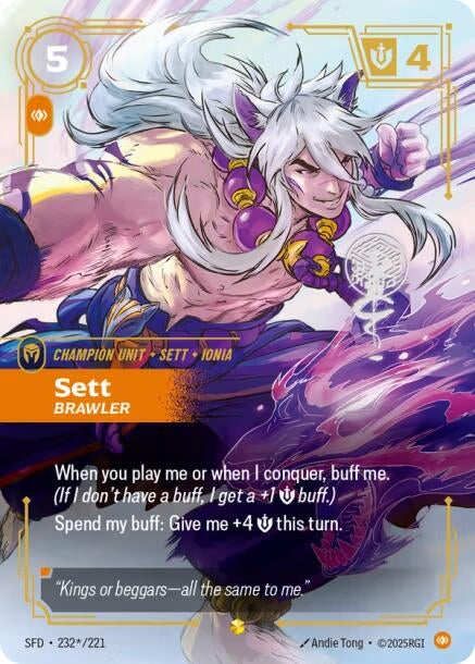 Image for Sett - Brawler (Signature) (232*/221) (SFD) - Riftbound: League of Legends Trading Card Game