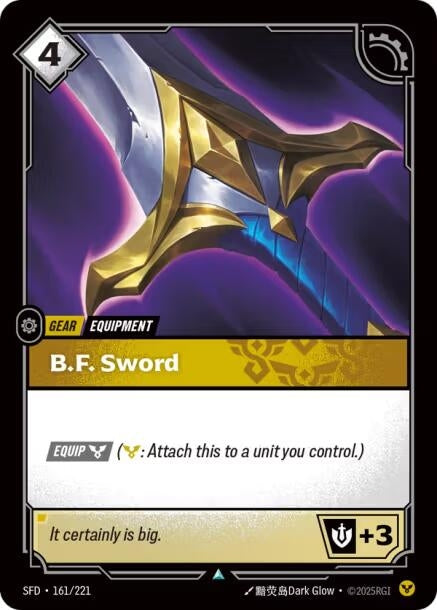 Image for B.F. Sword (161/221) (SFD) - Riftbound: League of Legends Trading Card Game