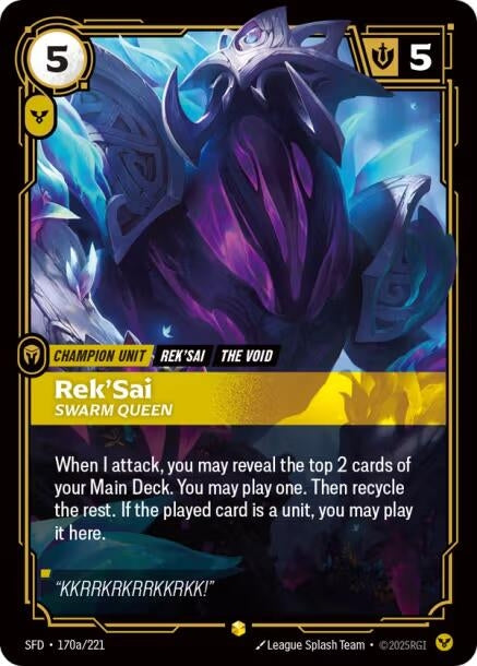 Image for Rek'Sai - Swarm Queen (Alternate Art) (170a/221) (SFD) - Riftbound: League of Legends Trading Card Game