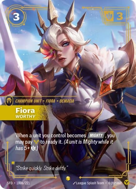 Image for Fiora - Worthy (Alternate Art) (180a/221) (SFD) - Riftbound: League of Legends Trading Card Game