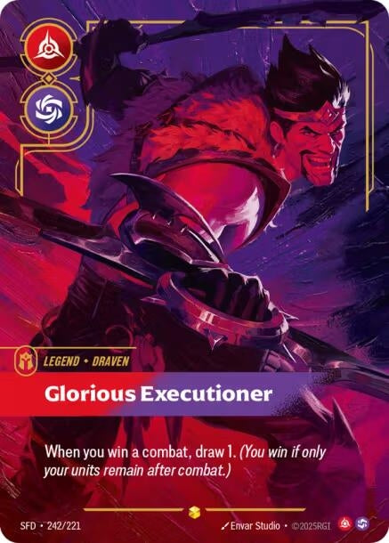 Image for Draven - Glorious Executioner (Overnumbered) (242/221) (SFD) - Riftbound: League of Legends Trading Card Game