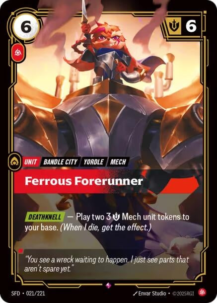 Image for Ferrous Forerunner (021/221) (SFD) - Riftbound: League of Legends Trading Card Game