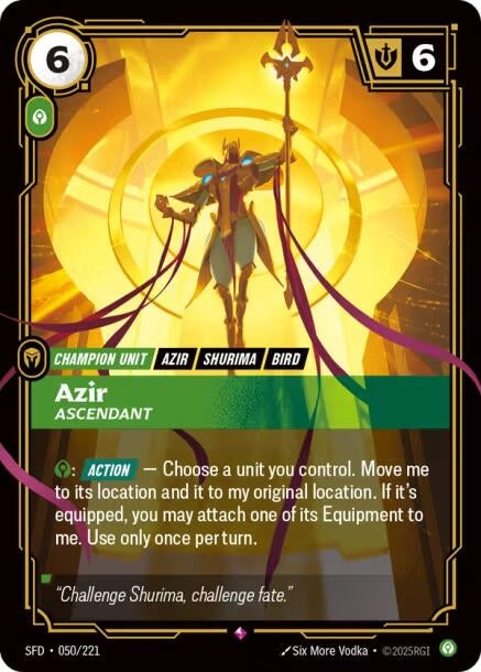 Image for Azir - Ascendant (050/221) (SFD) - Riftbound: League of Legends Trading Card Game