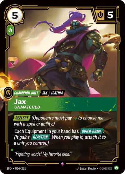 Jax - Unmatched (054/221) (SFD)