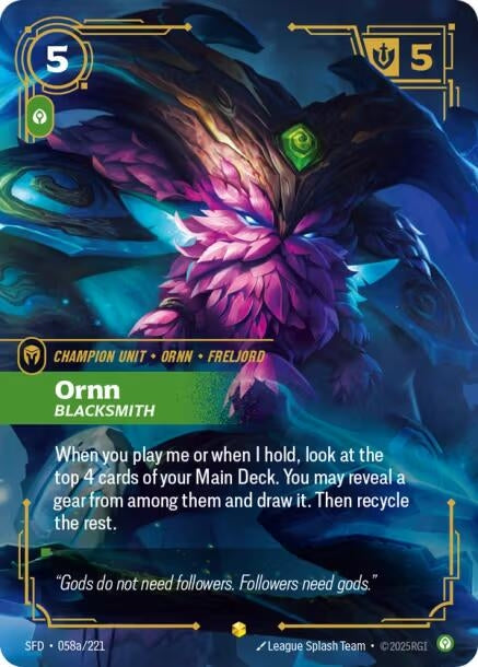 Image for Ornn - Blacksmith (Alternate Art) (058a/221) (SFD) - Riftbound: League of Legends Trading Card Game