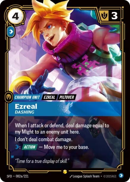 Image for Ezreal - Dashing (Alternate Art) (082a/221) (SFD) - Riftbound: League of Legends Trading Card Game