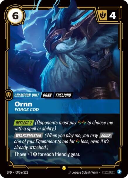 Image for Ornn - Forge God (Alternate Art) (085a/221) (SFD) - Riftbound: League of Legends Trading Card Game