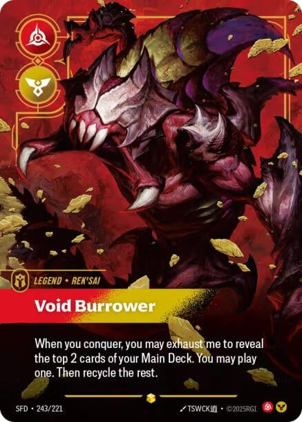 Image for Rek'sai - Void Burrower (Overnumbered) (243/221) (SFD) - Riftbound: League of Legends Trading Card Game