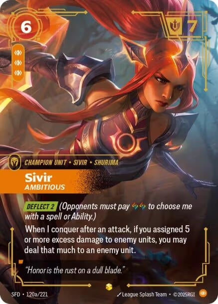 Image for Sivir - Ambitious (Alternate Art) (120a/221) (SFD) - Riftbound: League of Legends Trading Card Game