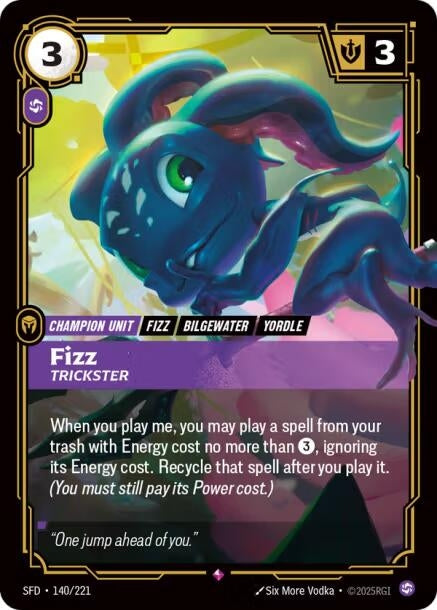 Image for Fizz - Trickster (140/221) (SFD) - Riftbound: League of Legends Trading Card Game