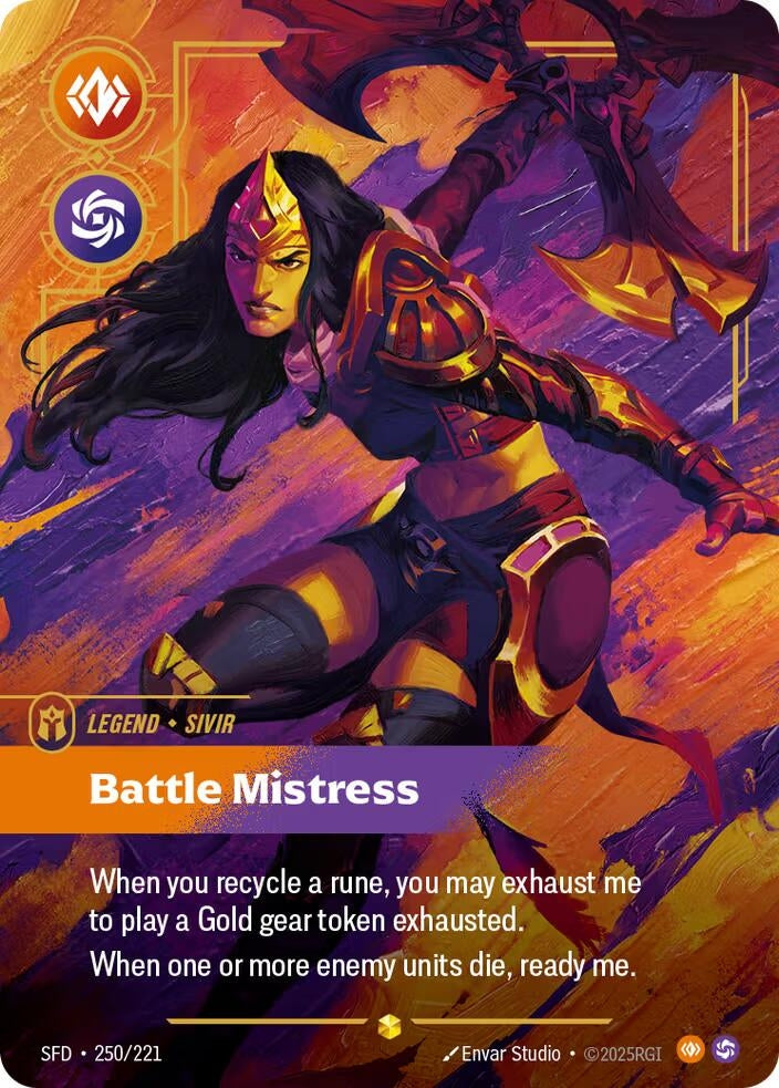 Image for Sivir - Battle Mistress (Overnumbered) (250/221) (SFD) - Riftbound: League of Legends Trading Card Game