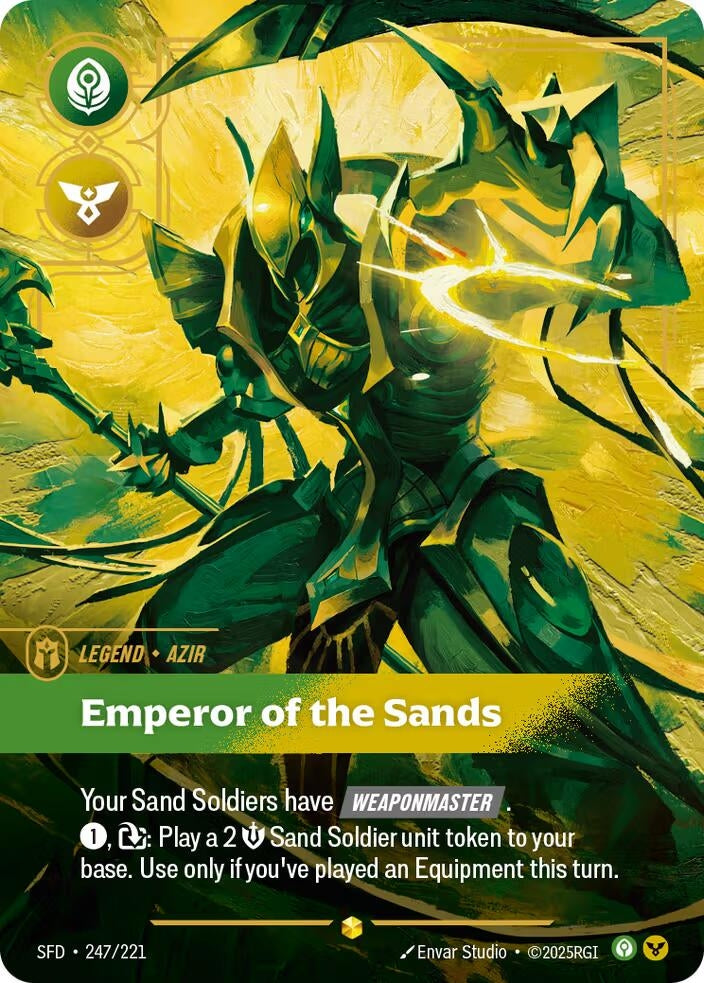 Image for Azir - Emperor of the Sands (Overnumbered) (247/221) (SFD) - Riftbound: League of Legends Trading Card Game