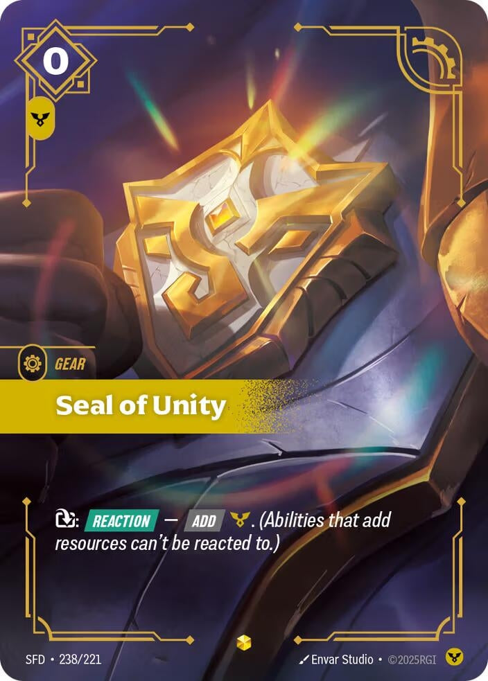 Image for Seal of Unity (Overnumbered) (238/221) (SFD) - Riftbound: League of Legends Trading Card Game