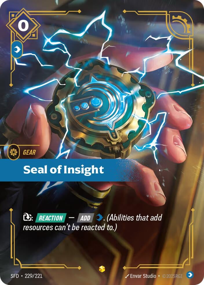 Image for Seal of Insight (Overnumbered) (229/221) (SFD) - Riftbound: League of Legends Trading Card Game