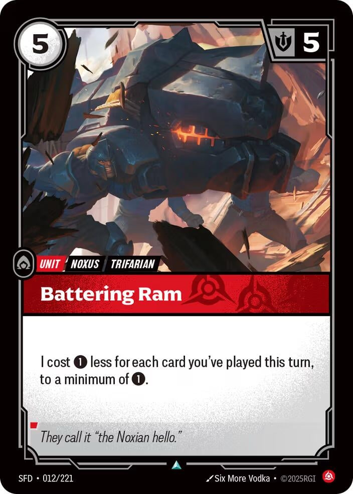Image for Battering Ram (012/221) (SFD) - Riftbound: League of Legends Trading Card Game
