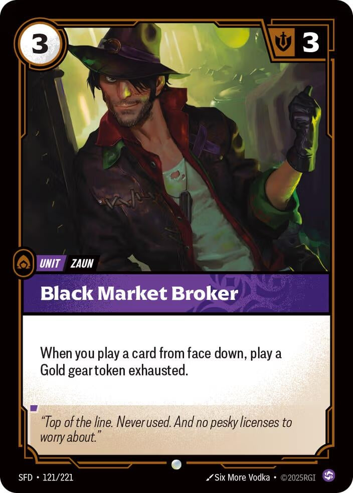 Image for Black Market Broker (121/221) (SFD) - Riftbound: League of Legends Trading Card Game