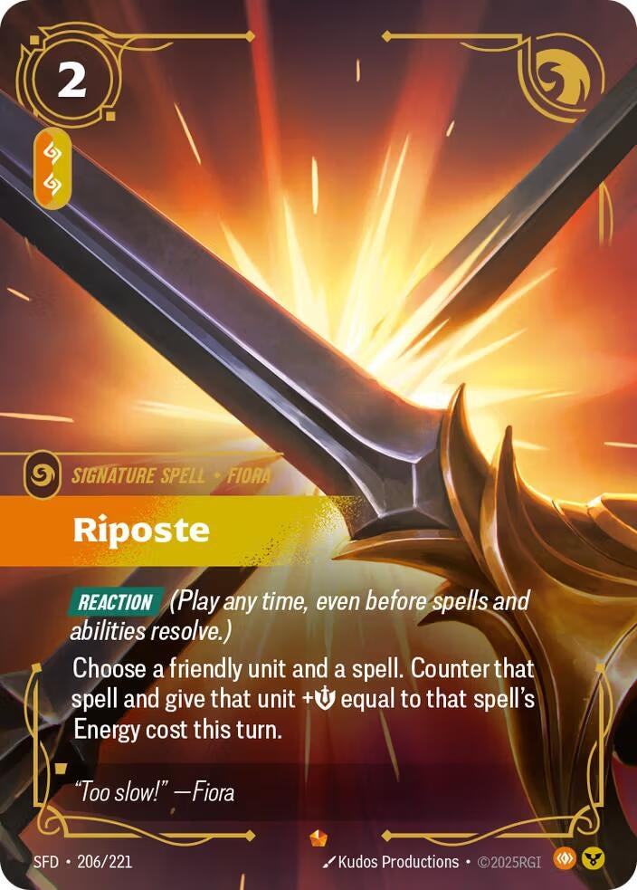 Image for Riposte (206/221) (SFD) - Riftbound: League of Legends Trading Card Game
