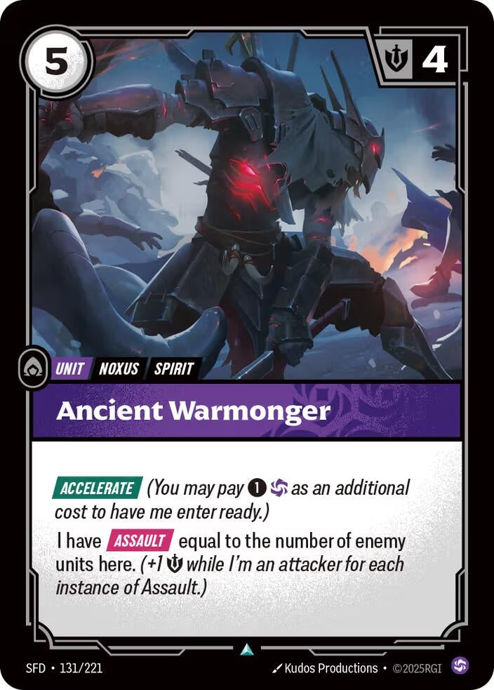 Image for Ancient Warmonger (131/221) (SFD) - Riftbound: League of Legends Trading Card Game