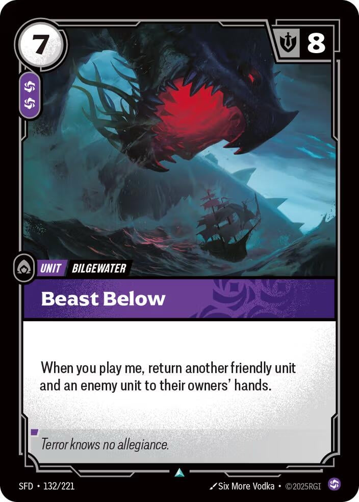 Image for Beast Below (132/221) (SFD) - Riftbound: League of Legends Trading Card Game