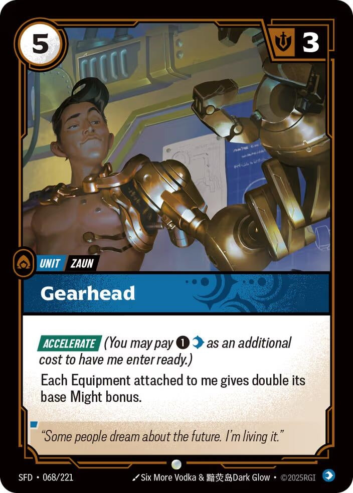 Image for Gearhead (068/221) (SFD) - Riftbound: League of Legends Trading Card Game