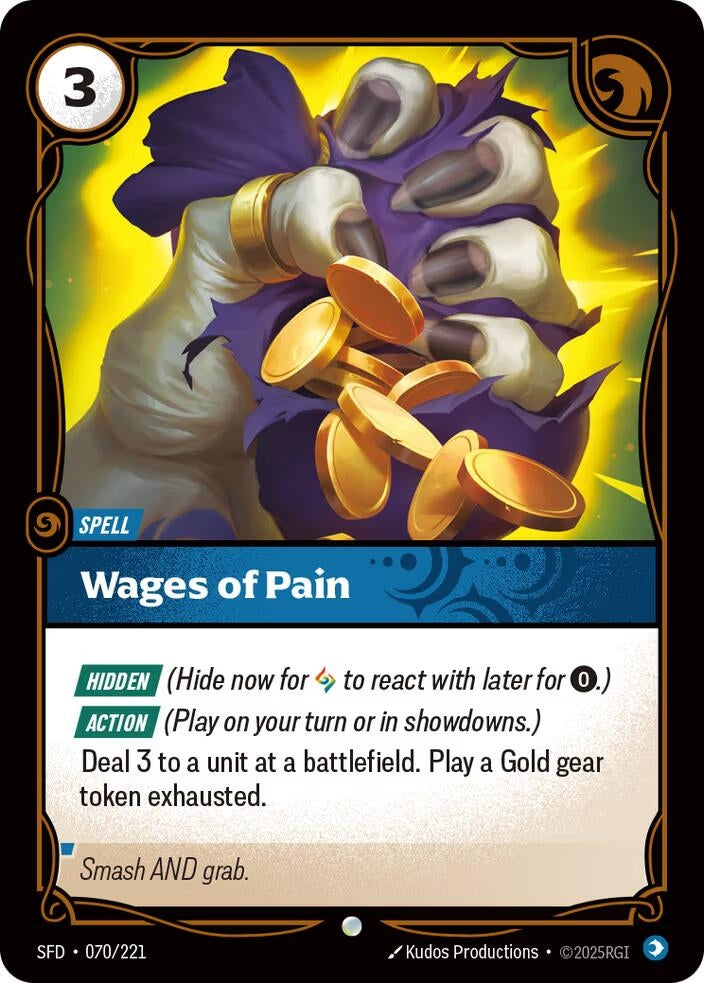 Image for Wages of Pain (070/221) (SFD) - Riftbound: League of Legends Trading Card Game