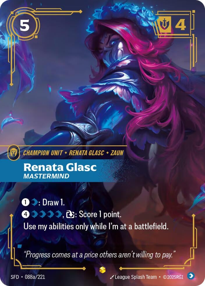 Image for Renata Glasc - Mastermind (Alternate Art) (088a/221) (SFD) - Riftbound: League of Legends Trading Card Game