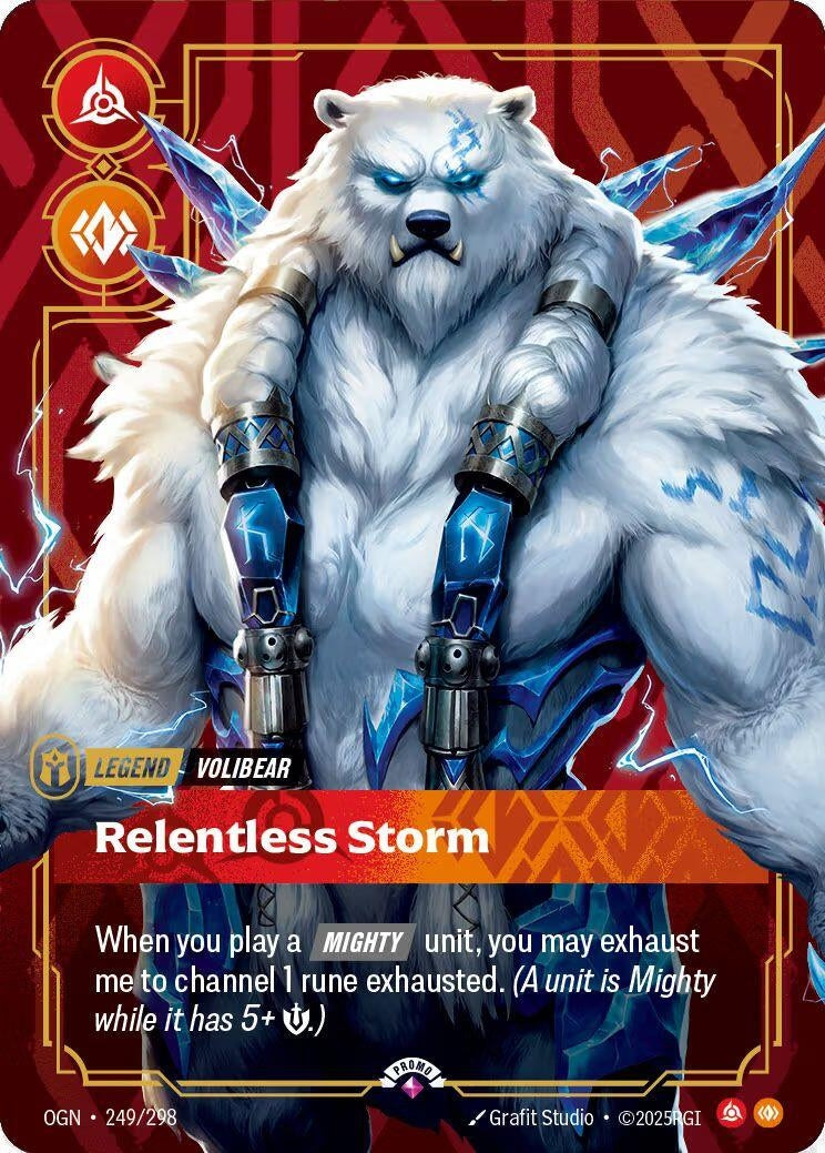 Image for Volibear - Relentless Storm (Metal) (249/298) (OPP) - Riftbound: League of Legends Trading Card Game