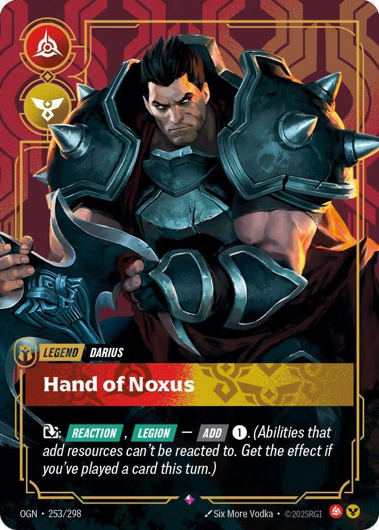 Image for Darius - Hand of Noxus (Metal) (253/298) (OPP) - Riftbound: League of Legends Trading Card Game