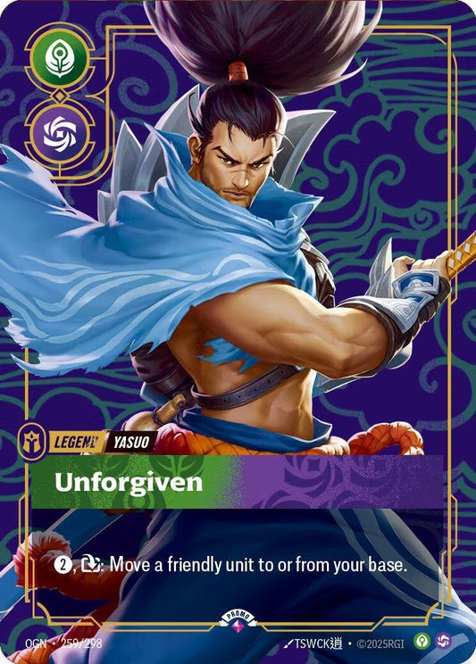 Image for Yasuo - Unforgiven (Metal) (259/298) (OPP) - Riftbound: League of Legends Trading Card Game