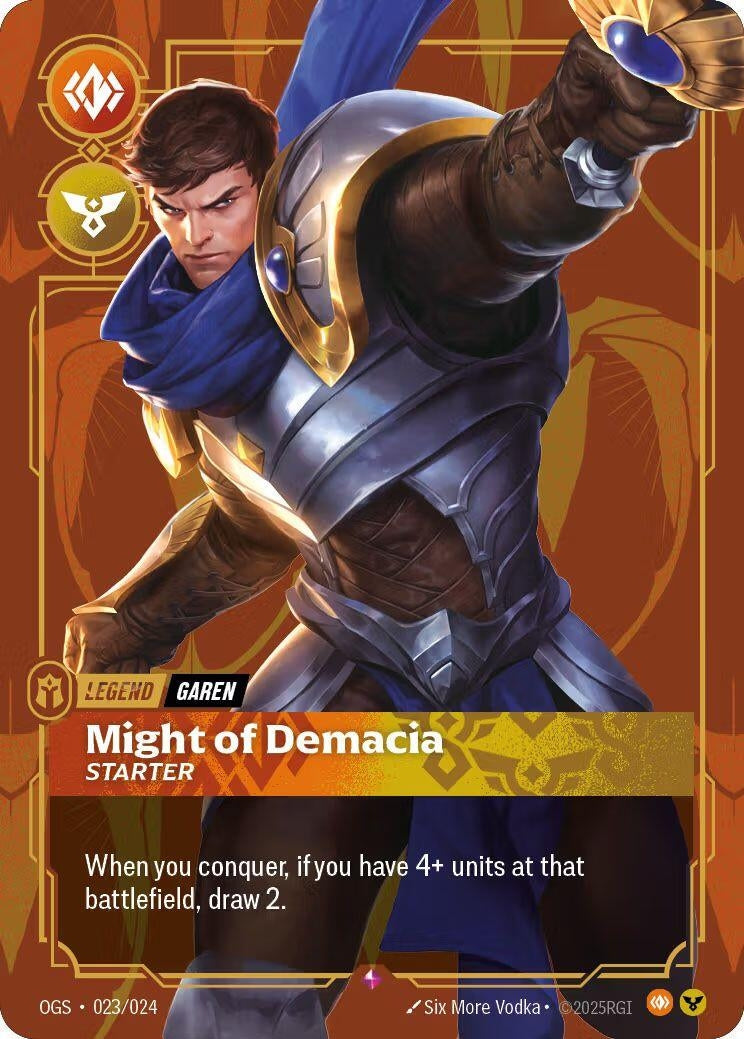 Image for Garen - Might of Demacia (Metal) (023/024) (OPP) - Riftbound: League of Legends Trading Card Game