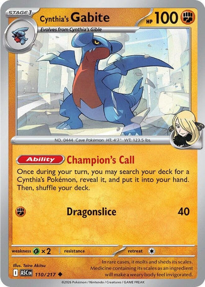 Cynthia's Gabite (110/217) (ASC)