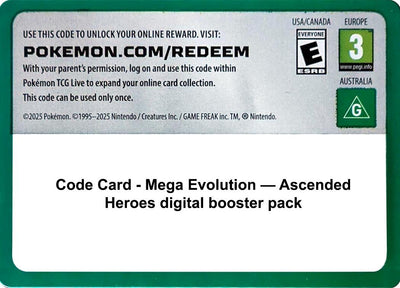 Code Card - Ascended Heroes Booster Pack (ASC)