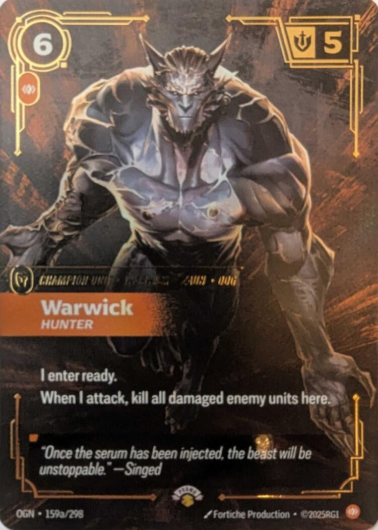 Image for Warwick - Hunter (159a/298) (PR) - Riftbound: League of Legends Trading Card Game