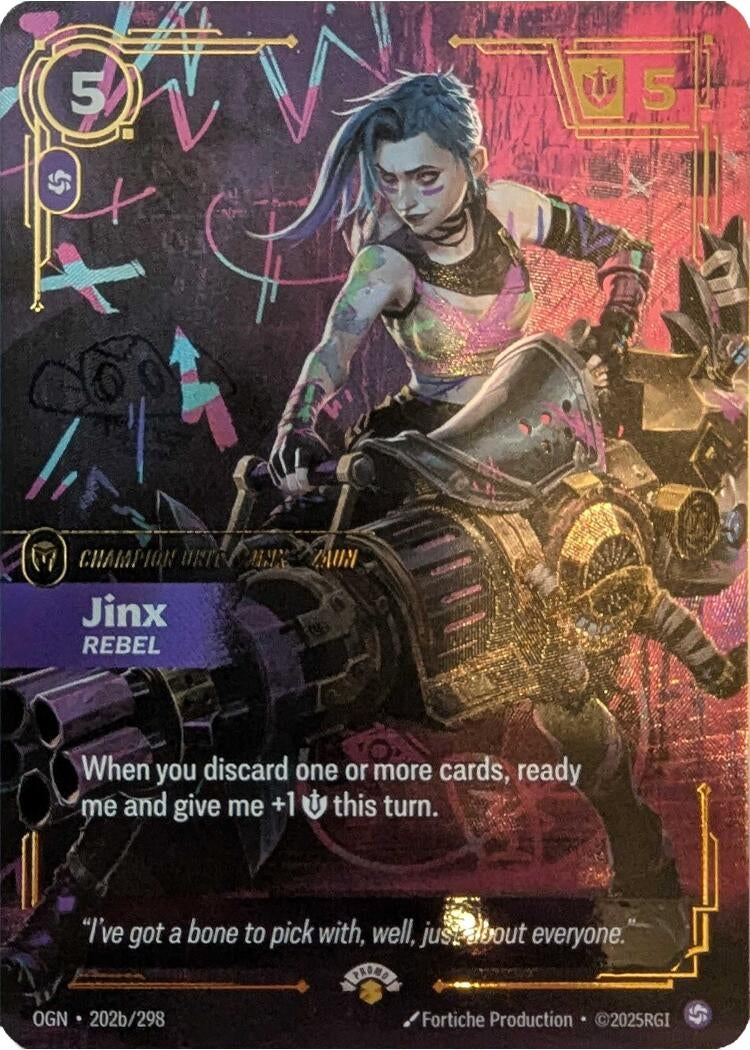 Image for Jinx - Rebel (202/298) (PR) - Riftbound: League of Legends Trading Card Game