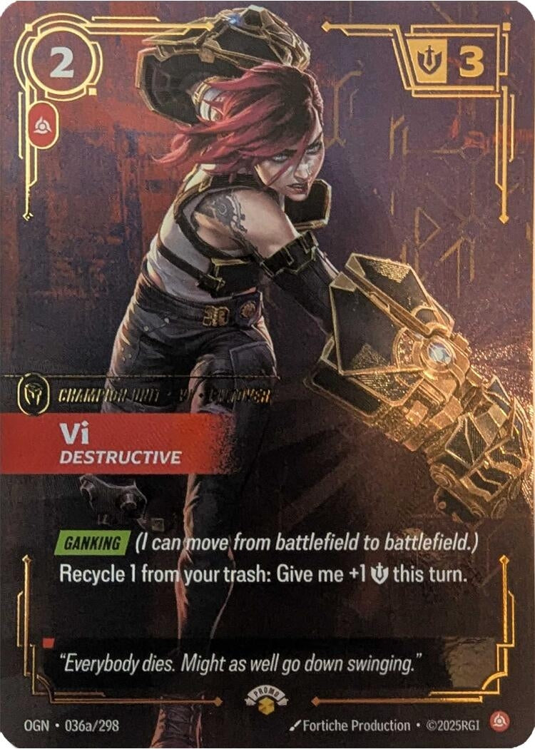 Image for Vi - Destructive (036a/298) (PR) - Riftbound: League of Legends Trading Card Game