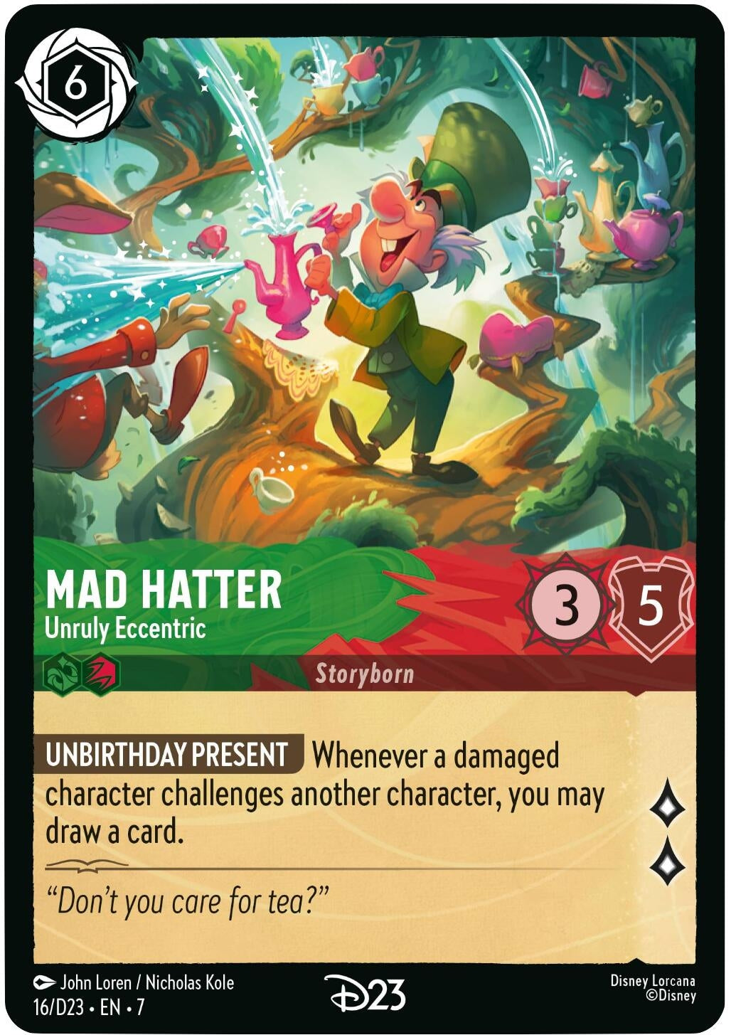 Image for Mad Hatter - Unruly Eccentric (16) (D23) - Disney Lorcana