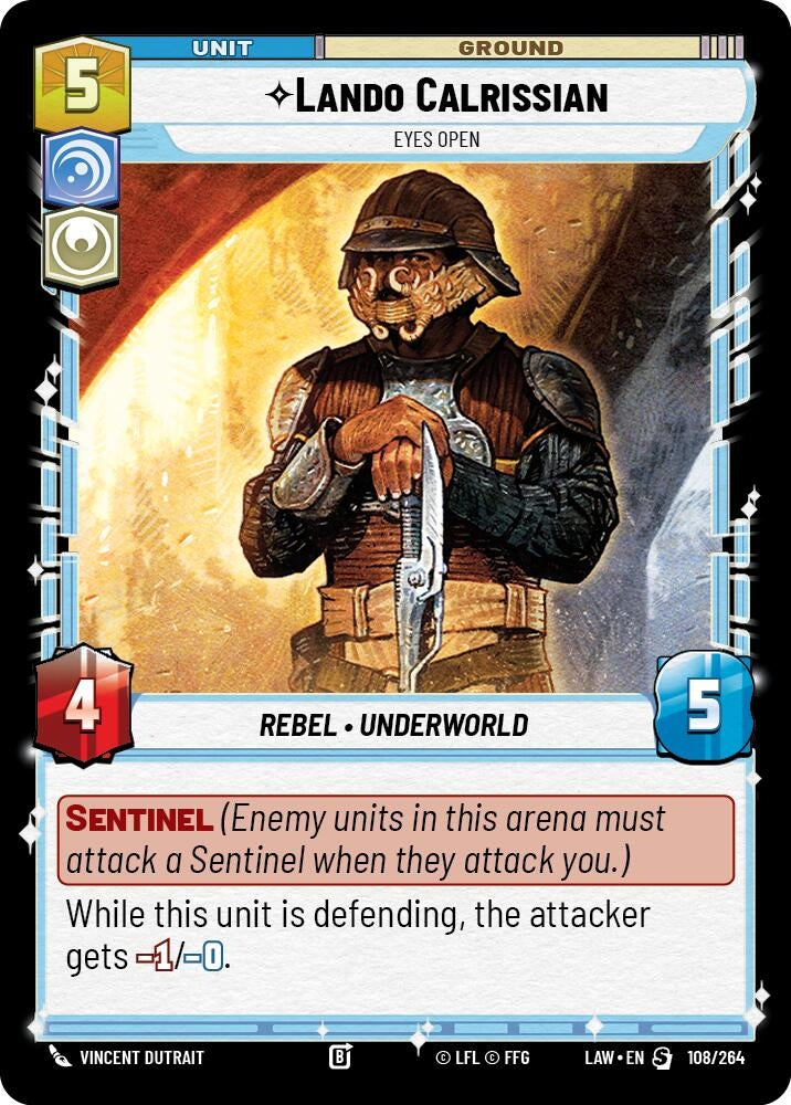 Image for Lando Calrissian - Eyes Open (108/264) (LAW) - Star Wars: Unlimited