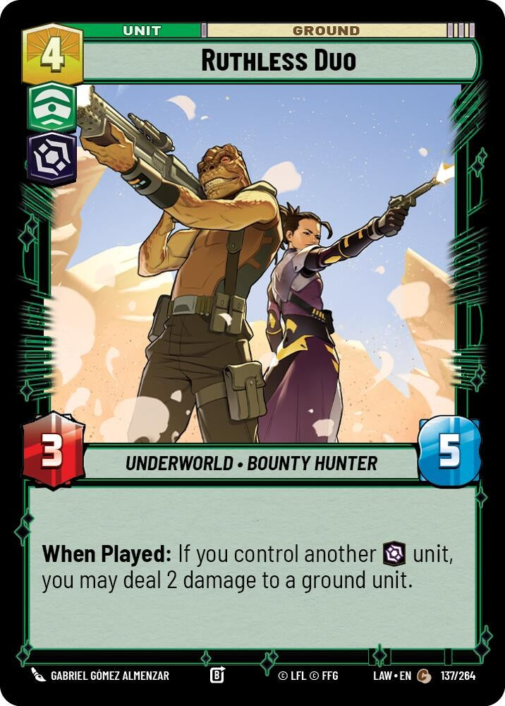 Image for Ruthless Duo (137/264) (LAW) - Star Wars: Unlimited