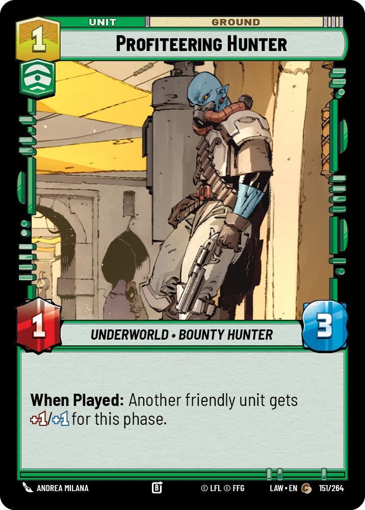 Image for Profiteering Hunter (151/264) (LAW) - Star Wars: Unlimited