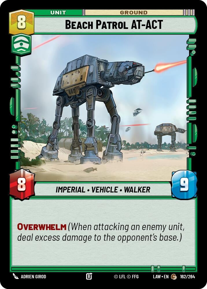 Image for Beach Patrol AT-ACT (162/264) (LAW) - Star Wars: Unlimited