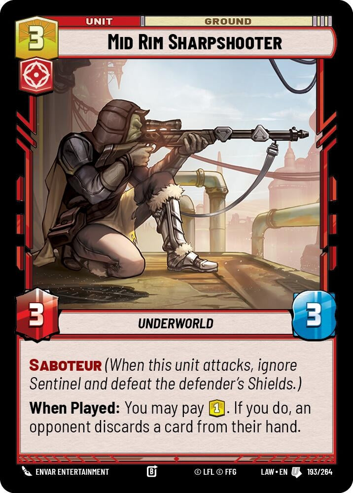 Image for Mid Rim Sharpshooter (193/264) (LAW) - Star Wars: Unlimited