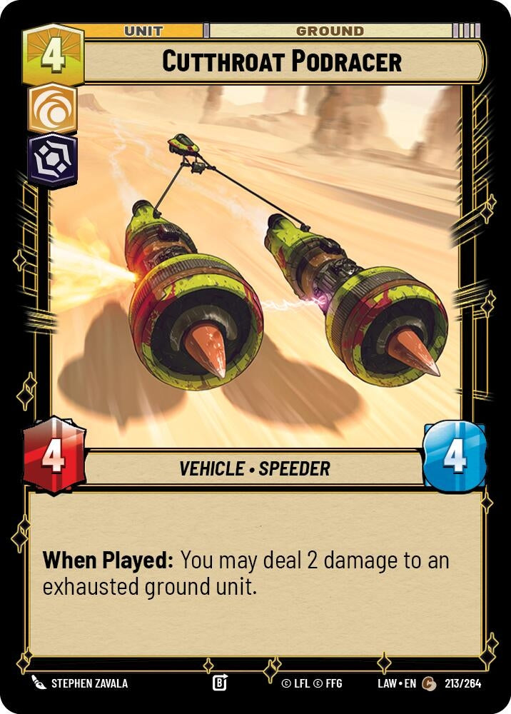 Image for Cutthroat Podracer (213/264) (LAW) - Star Wars: Unlimited