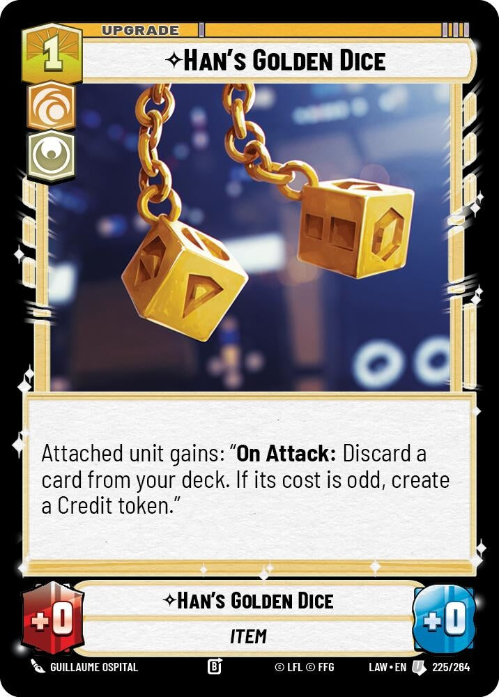 Image for Han's Golden Dice (225/264) (LAW) - Star Wars: Unlimited