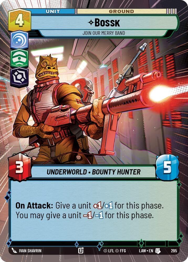 Image for Bossk - Join Our Merry Band (Hyperspace) (295) (LAW) - Star Wars: Unlimited