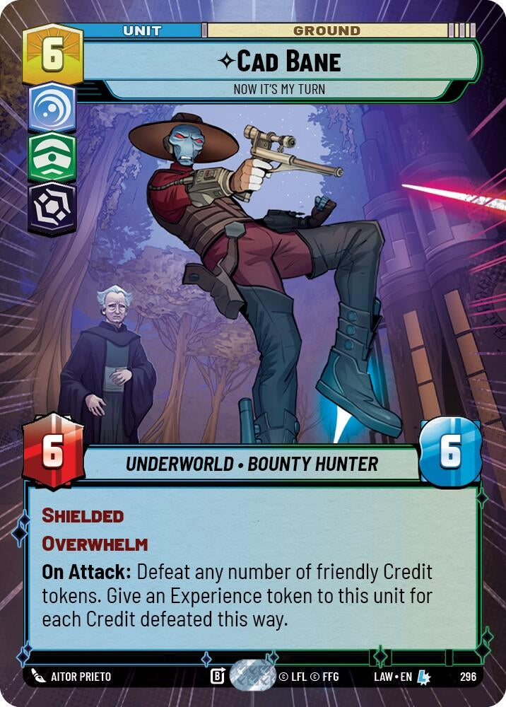 Image for Cad Bane - Now It's My Turn (Hyperspace) (296) (LAW) - Star Wars: Unlimited