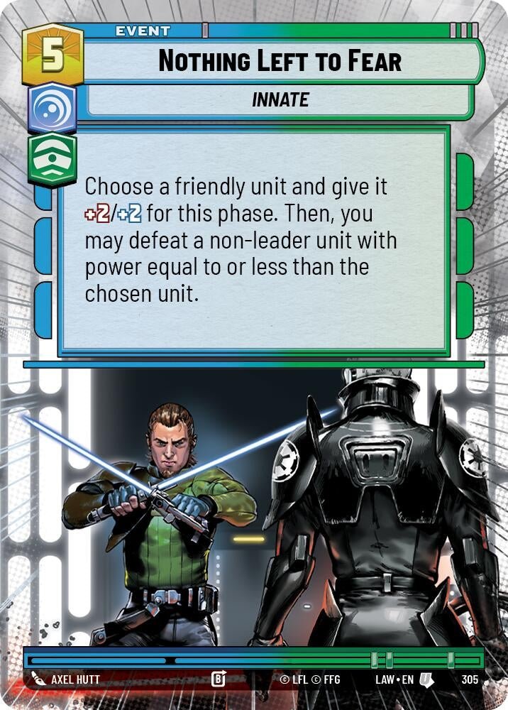 Image for Nothing Left to Fear (Hyperspace) (305) (LAW) - Star Wars: Unlimited