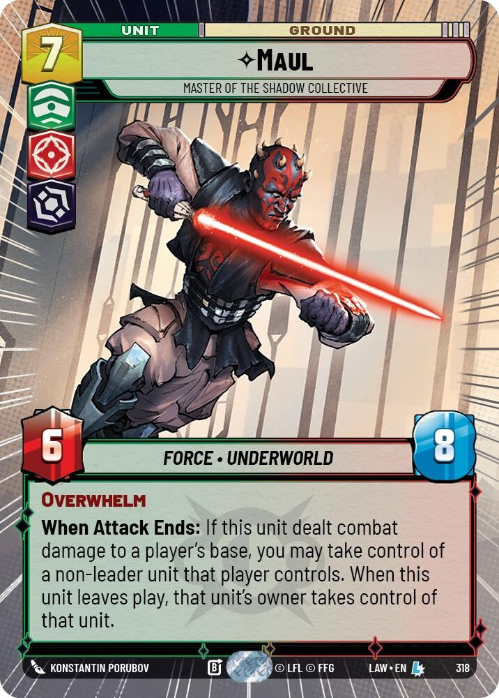 Image for Maul - Master of the Shadow Collective (Hyperspace) (318) (LAW) - Star Wars: Unlimited