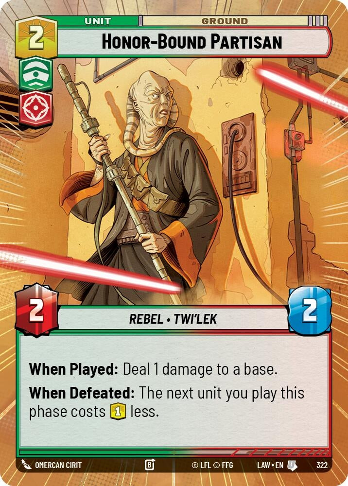 Image for Honor-Bound Partisan (Hyperspace) (322) (LAW) - Star Wars: Unlimited