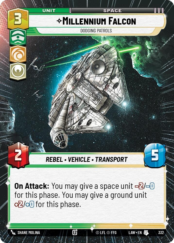 Image for Millennium Falcon - Dodgin Patrols (Hyperspace) (332) (LAW) - Star Wars: Unlimited