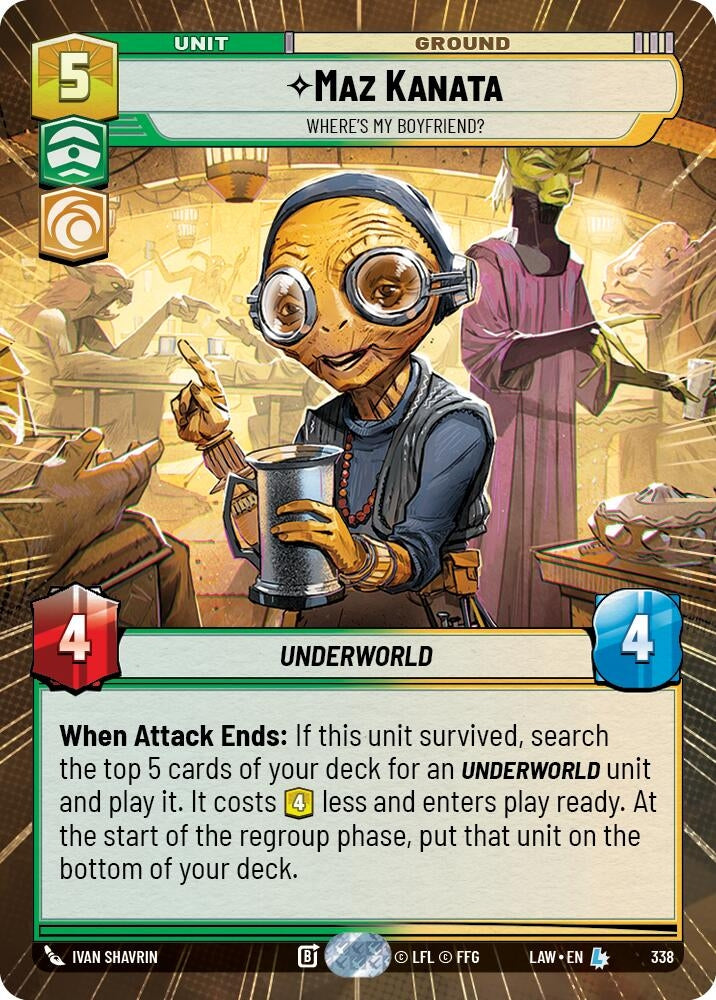 Image for Maz Kanata - Where's My Boyfriend? (Hyperspace) (338) (LAW) - Star Wars: Unlimited